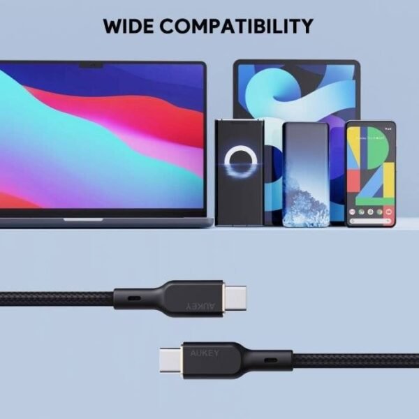 cb-kcc101_black_6_.jpg Aukey CB-KCC101 Circlet Blink Aramid Fiber USB C to C Cable -1m