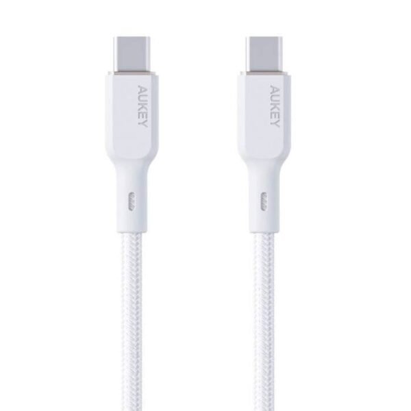 cb-kcc101_white_3__1.jpg Aukey CB-KCC101 Circlet Blink Aramid Fiber USB C to C Cable -1m