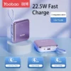 Yoobao LK10 10000mAh Mini Fast Charging Powerbank Built in Cables (Lightning & Type C) PD20W SCP22.5W Blue