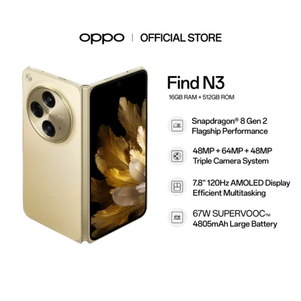 OPPO Find N3 16GB + 512GB | Flagship Performance | Triple Camera System | Efficient Multitasking | 4805mAh
