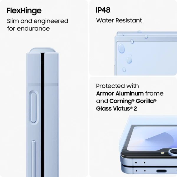 SAMSUNG Galaxy Z Flip6, AI Smartphone, Android, 12GB RAM, New 50MP Camera, FlexCam, Long Battery Life, IP48